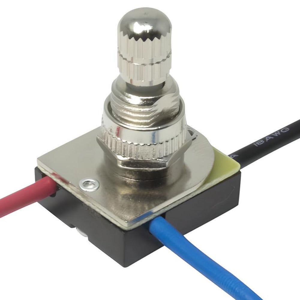 3/8 in. Shank Four-position Two-circuit 3-Way Rotary Light Switch - Nickel Plated