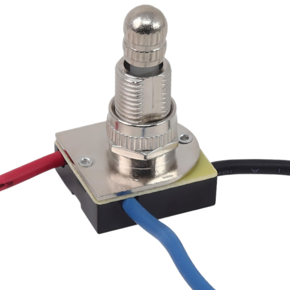 Zing Ear ZE-116M 3-Way 3-Wire Rotary Lamp Light Switch - 5/8" Shank (Nickel)