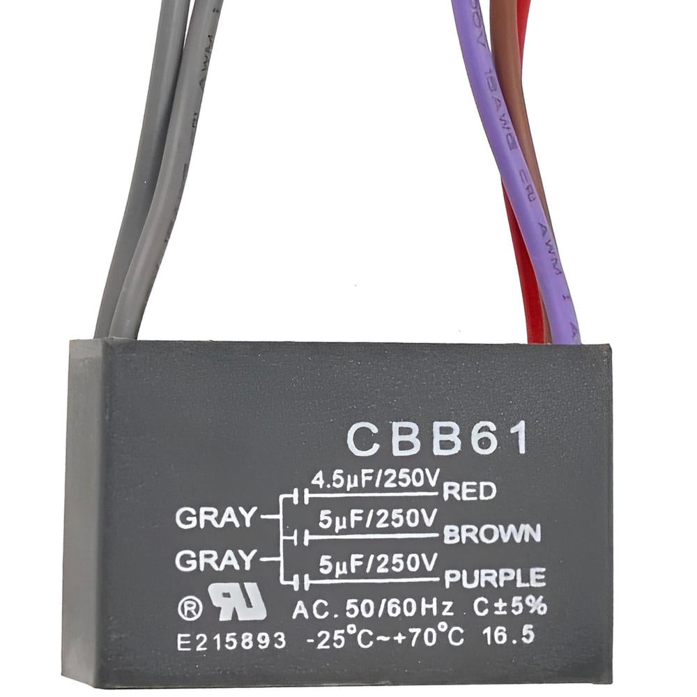 Ceiling Fan Motor Capacitor CBB61 5-Wire 4.5uF + 5uF + 5uF
