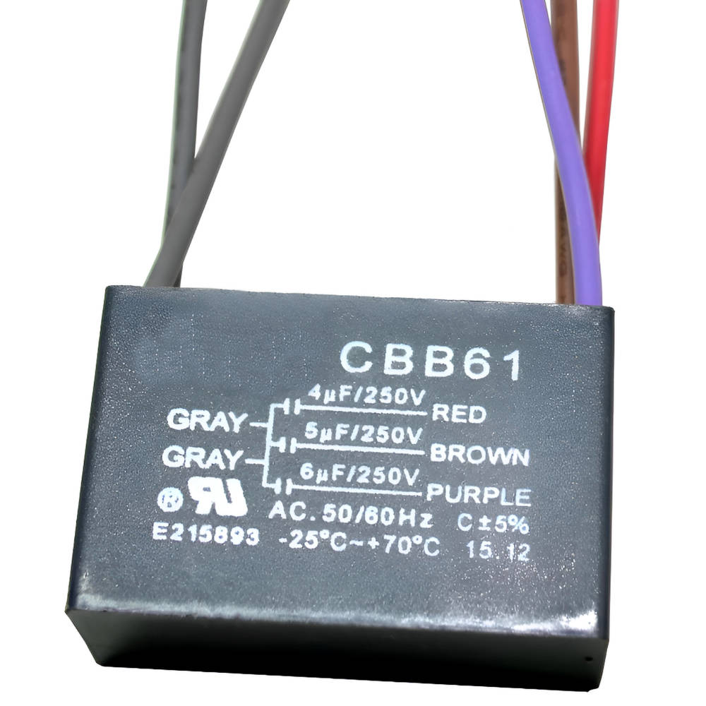 Ceiling Fan Motor Capacitor CBB61 5-Wire 4uF + 5uF + 6uF