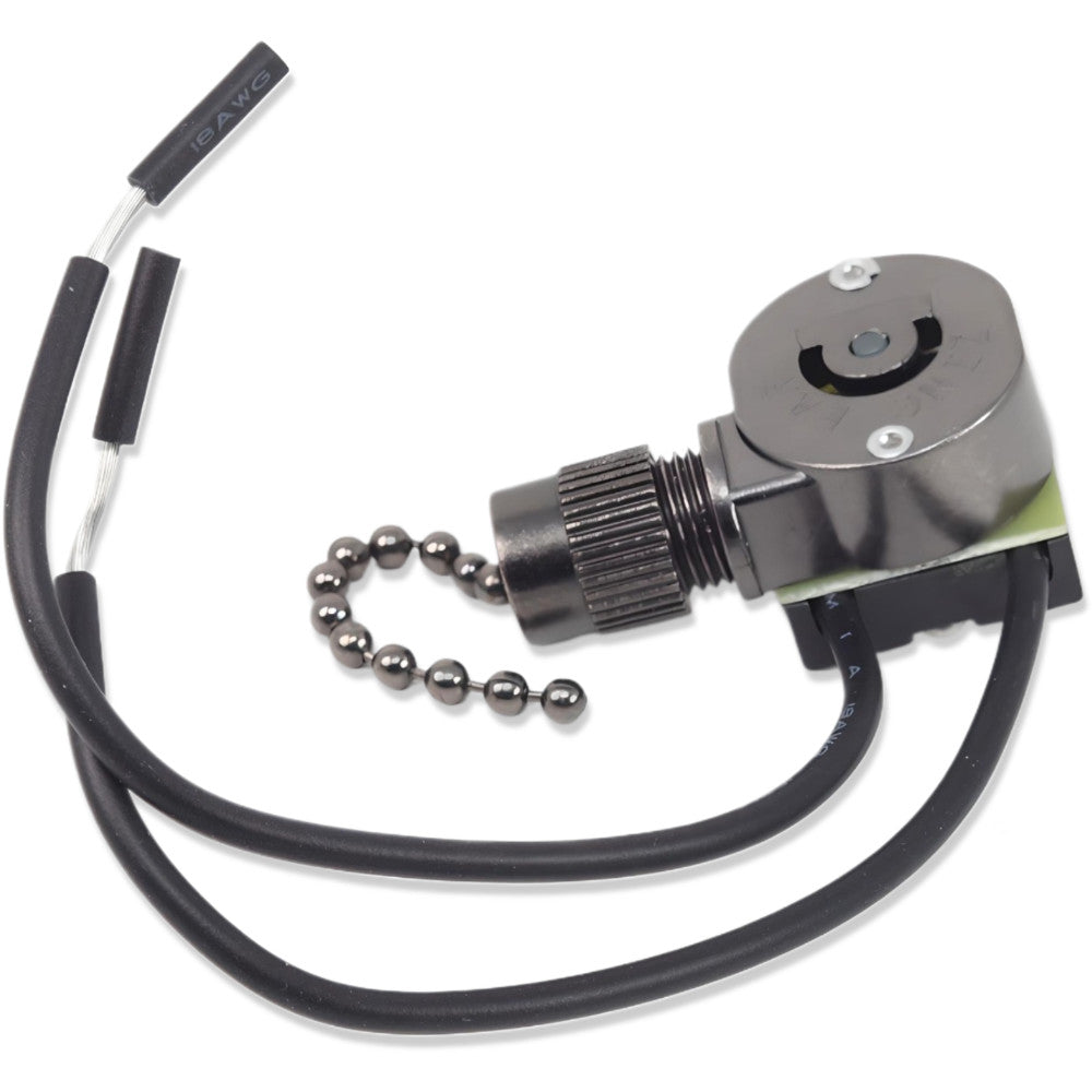 ZE-109M On/Off Pull Chain Switch with Metal Shell - Black Nickel Finish