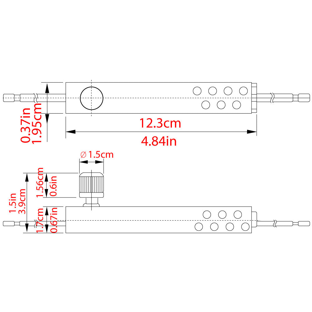 Zing Ear ZE-02SE floor lamp dimmer with photocell light sensor - dimensions
