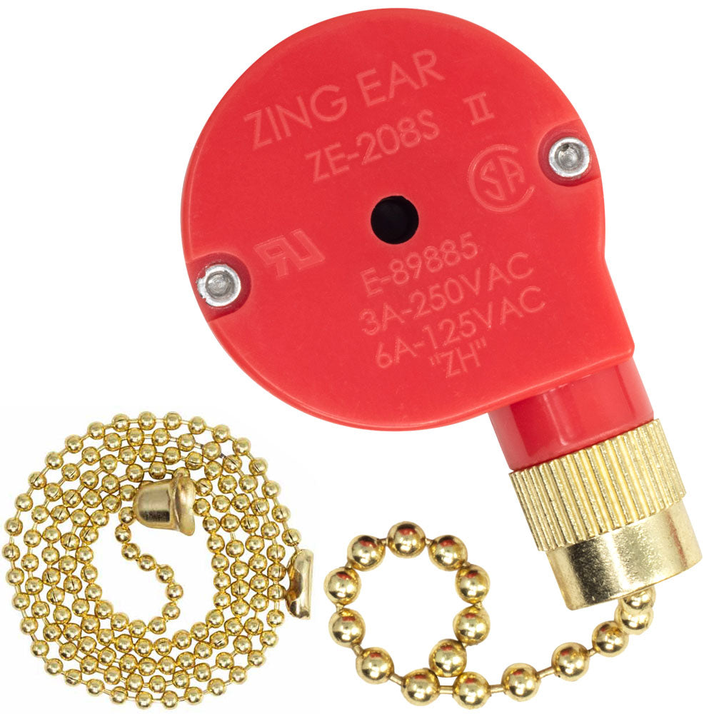 Zing Ear ZE-208S fan 3 speed switch  - brass