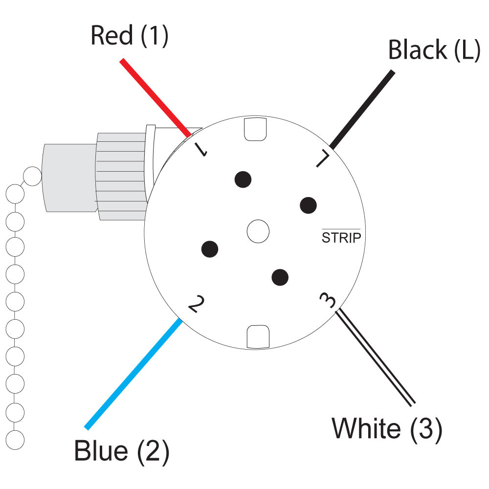 Zing Ear ZE-208S fan 3 speed switch with 4 wires - diagram