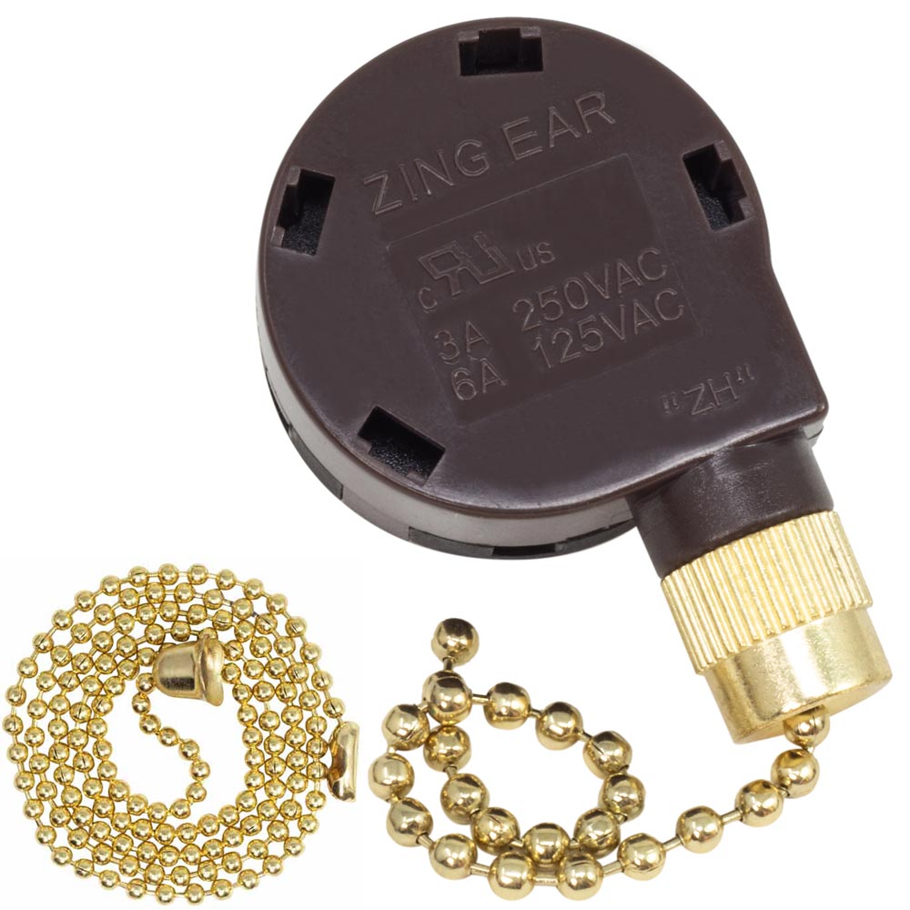 Zing Ear ZE-268s5 4 speed fan switch - brass