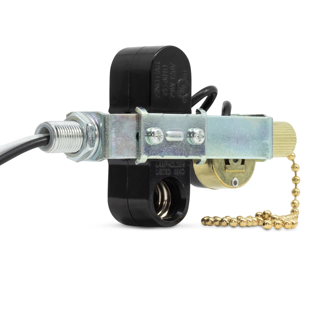 Zing Ear ZE-301D Lamp Holder Light Socket with ZE-109M Switch 75W