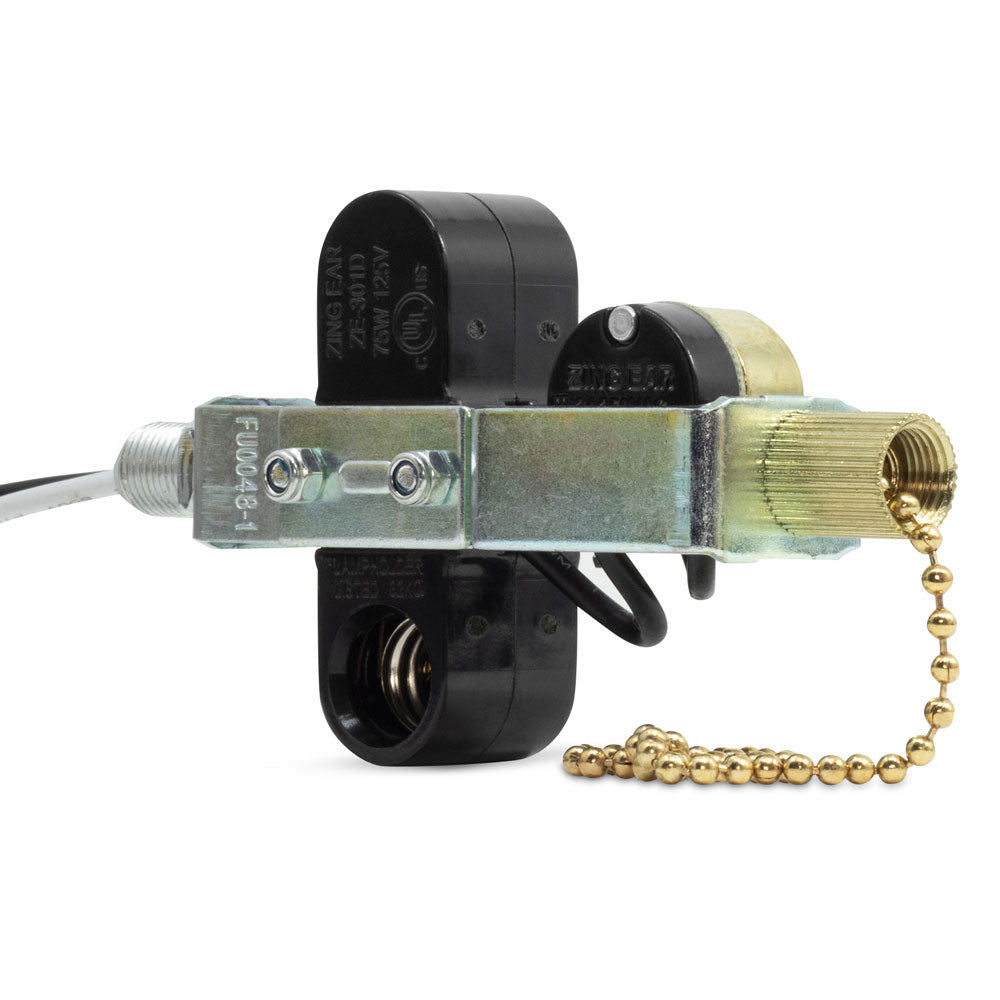 Zing Ear ZE-301D Lamp Holder Light Socket with ZE-109M Switch 75W