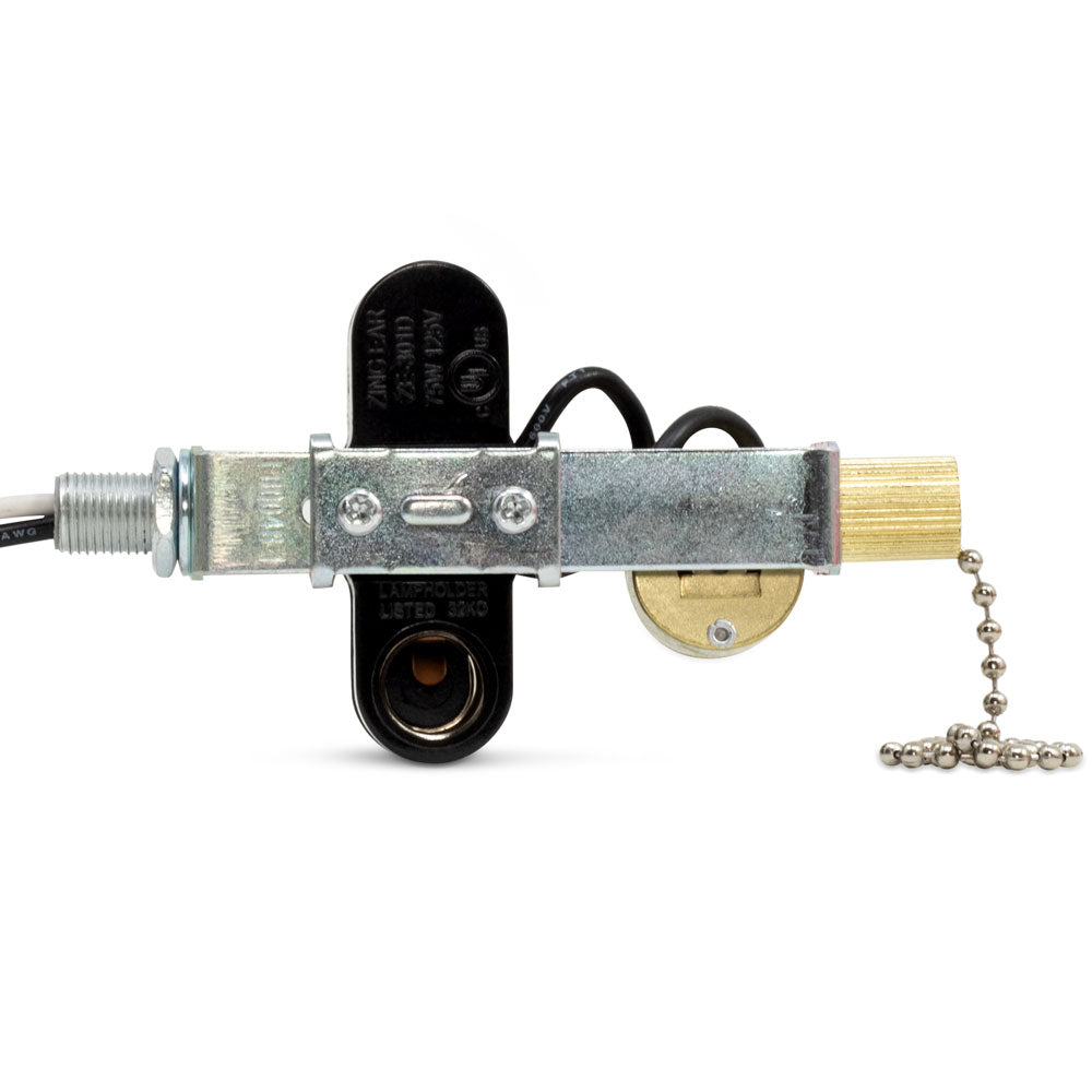 Zing Ear ZE-301D Lamp Holder Light Socket with ZE-109M Switch 75W - nickel