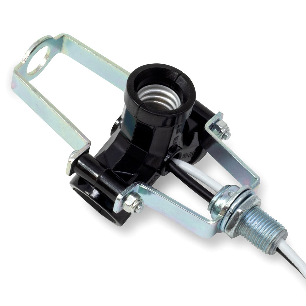 Zing Ear ZE-301T Lamp Holder 3 Light Socket with Metal Bracket with 2 wires