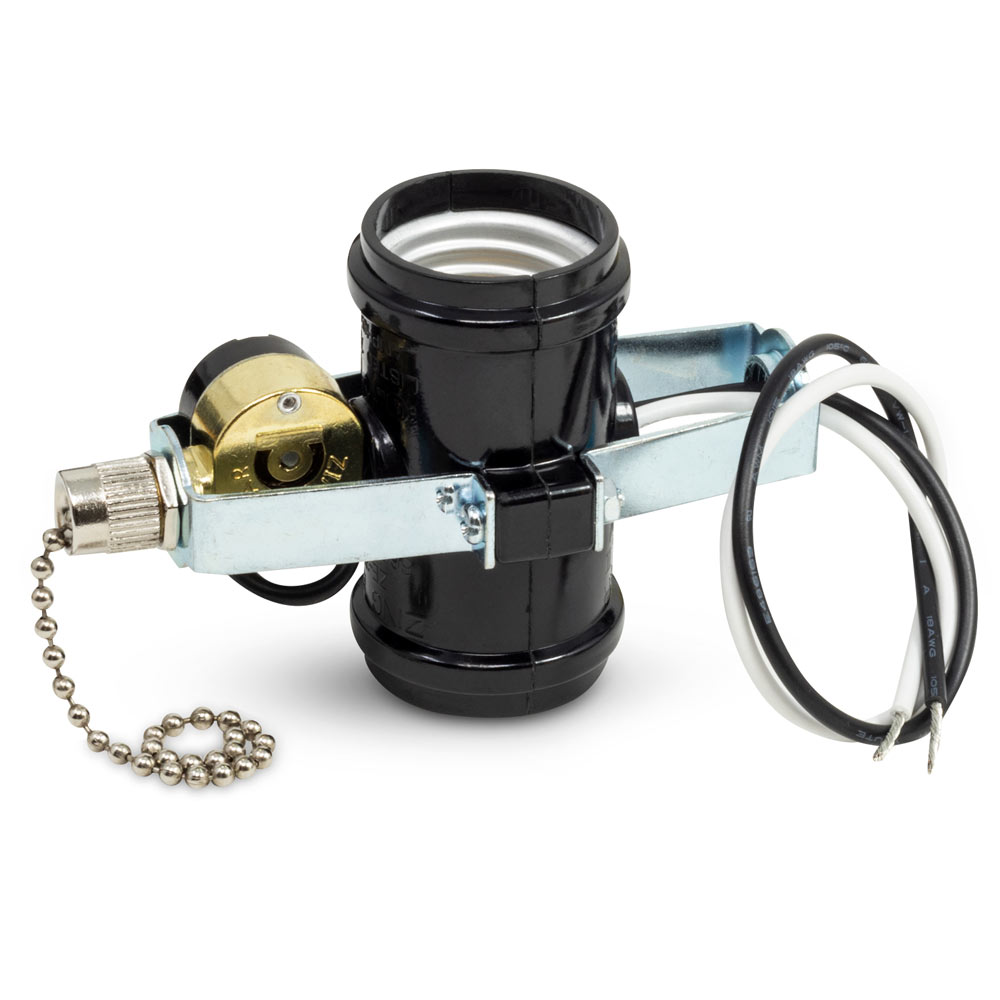 Zing Ear ZE-310 ceiling fan light socket replacement assembly kit lamp holder - Nickel