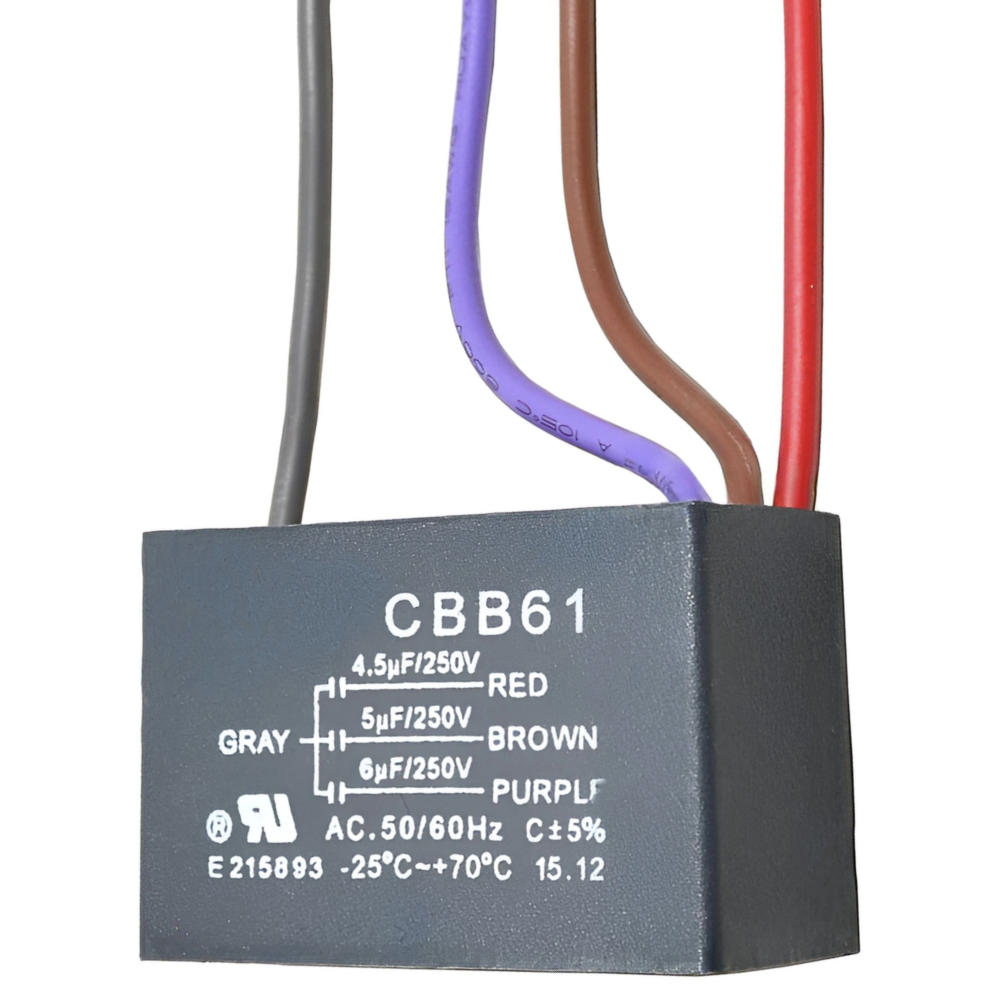 Ceiling Fan Motor Capacitor CBB61 4-Wire 4.5uF + 5uF + 6uF