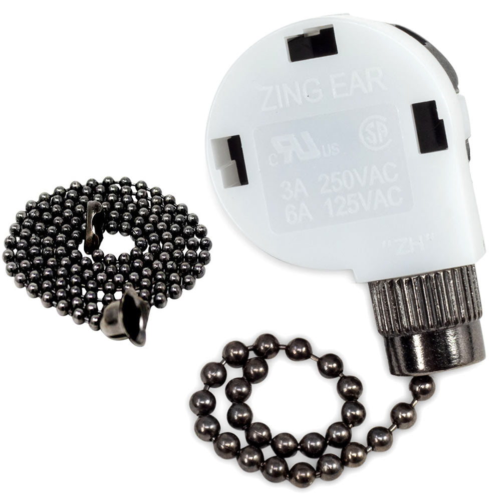 Zing Ear ZE-268S2 3 speed 4 wire fan switch - black nickel