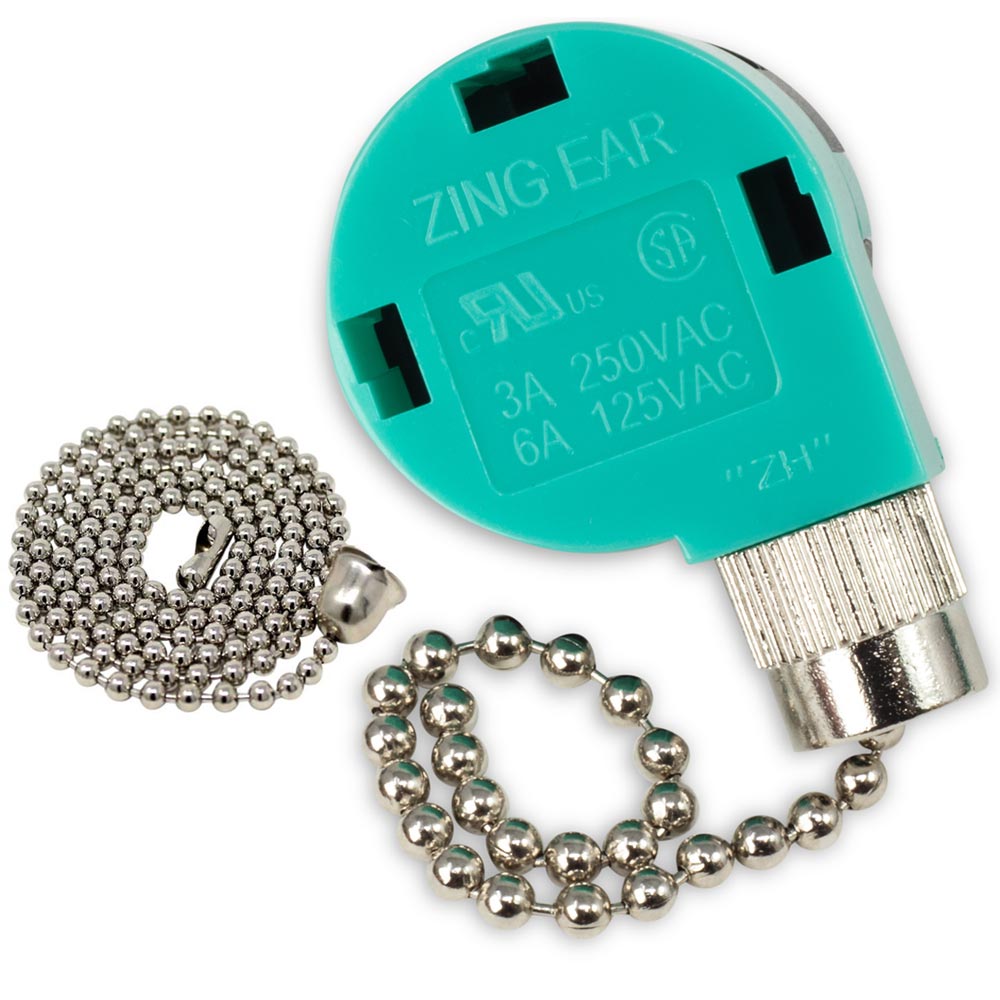 Zing Ear ZE-268S6 3 speed fan switch - nickel