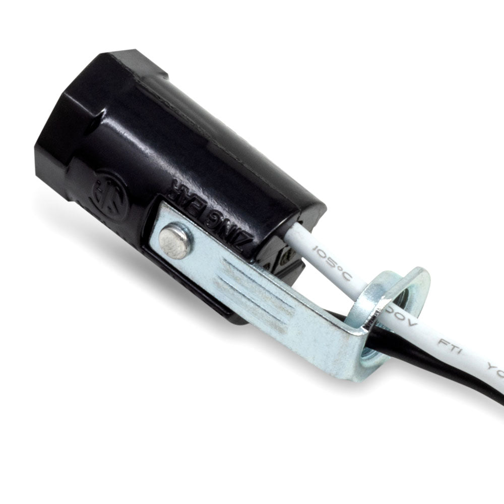 Zing Ear ZE-301B lamp holder socket with 2 wires 75W