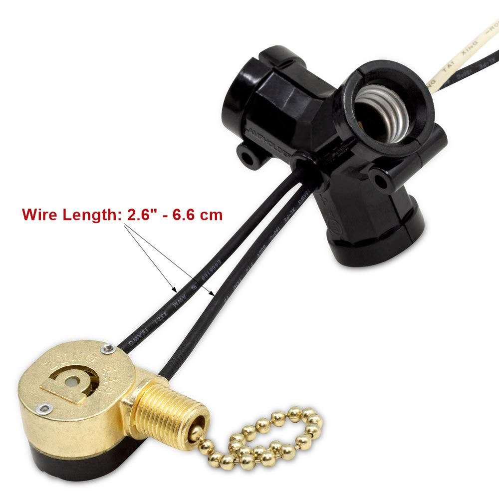 Zing Ear ZE-301T Lamp Holder 3 Light Socket with ZE-109M Switch