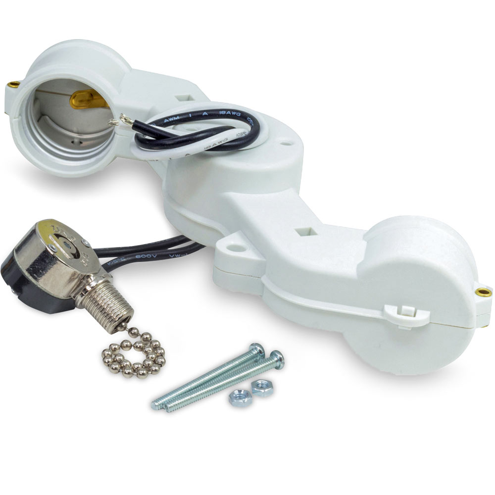 Zing Ear ZE-310DH ceiling fan light socket replacement assembly kit lamp holder - Nickel